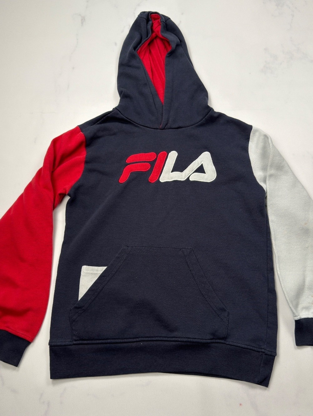 FILA Hoodie Colorblock Logo Pullover - Boys 10/12 M